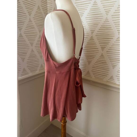 Free People Women’s Medium Never Let You Go Tie Back Tank in Brown - Picture 4 of 8